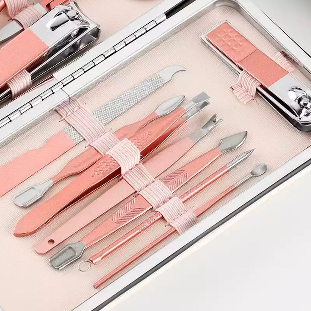 Set Manicure Pedicure 18 En 1 - Kit Acero Inoxidable
