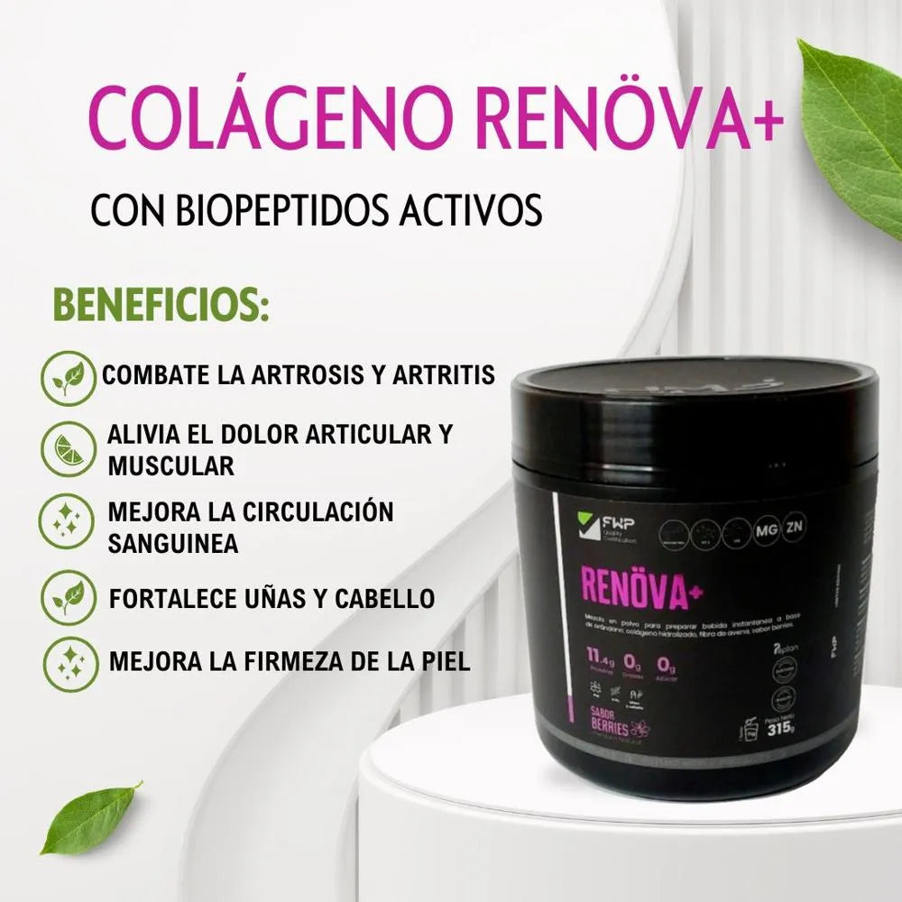 Renöva+ | Colágeno con Doble Hidrolización para Resultados Visibles en Semanas