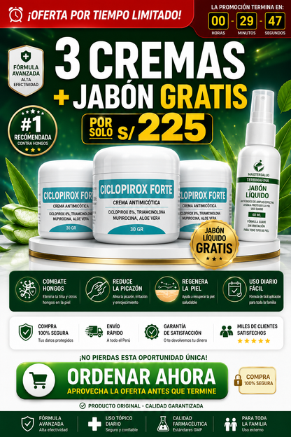 Ciclopirox Forte 8% Crema Antimicótica | Combate Hongos y Tiña en la Piel