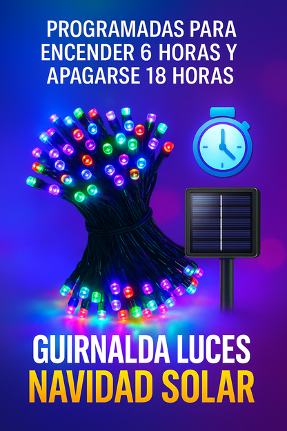 LUCES LED SOLARES MULTICOLORES 20m