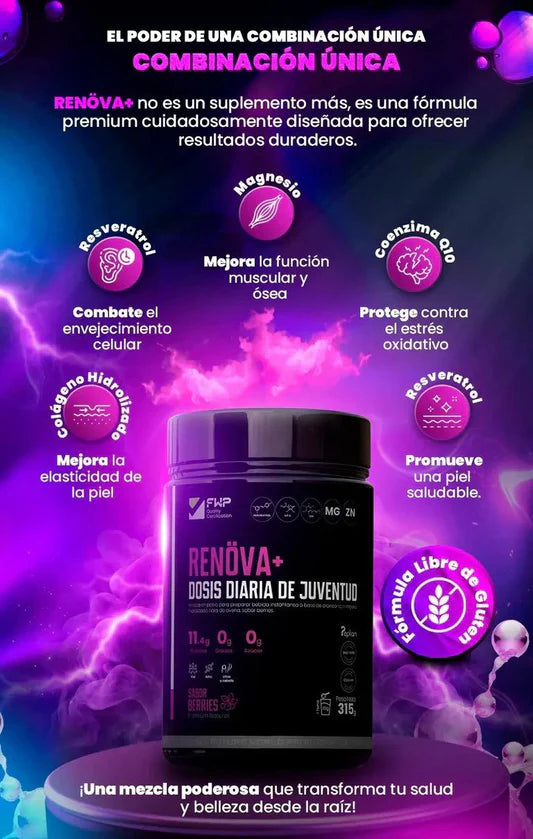 Renöva+ | Colágeno con Doble Hidrolización para Resultados Visibles en Semanas